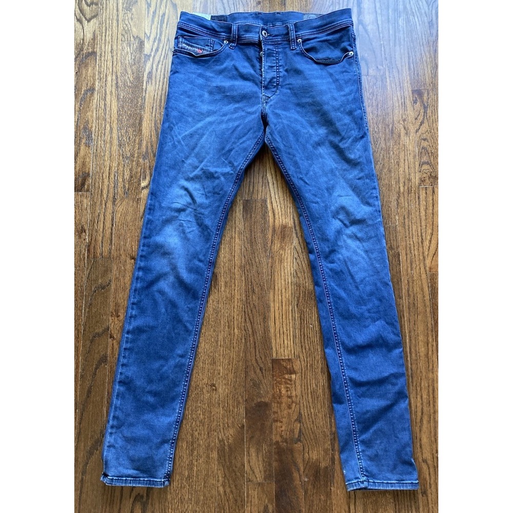 Diesel Tepphar Jeans Men 31x32 Slim Carrot Stretch Made In Italy Blue Button Fly